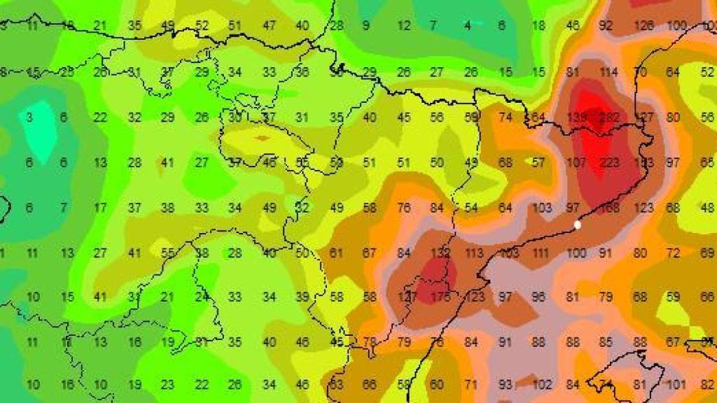 Mapa d'alçada de l'onatge segons model europeu