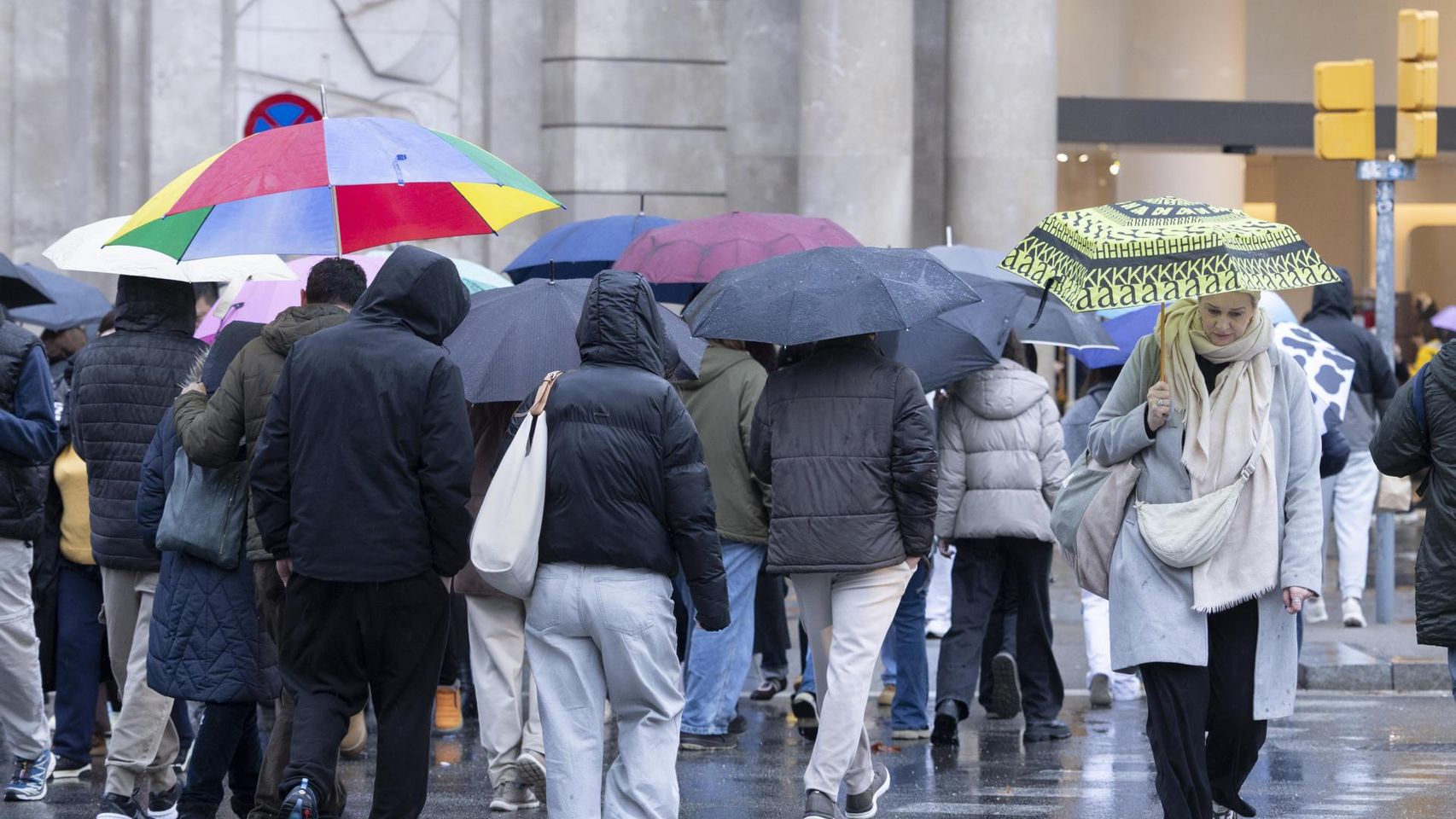 Temporal de lluvias en Barcelona en una imagen de archivo