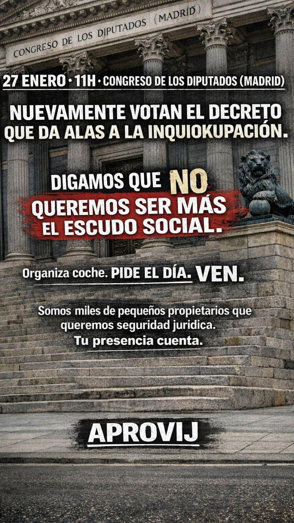 Cartel de convocatoria de la manifestación de pequeños propietarios
