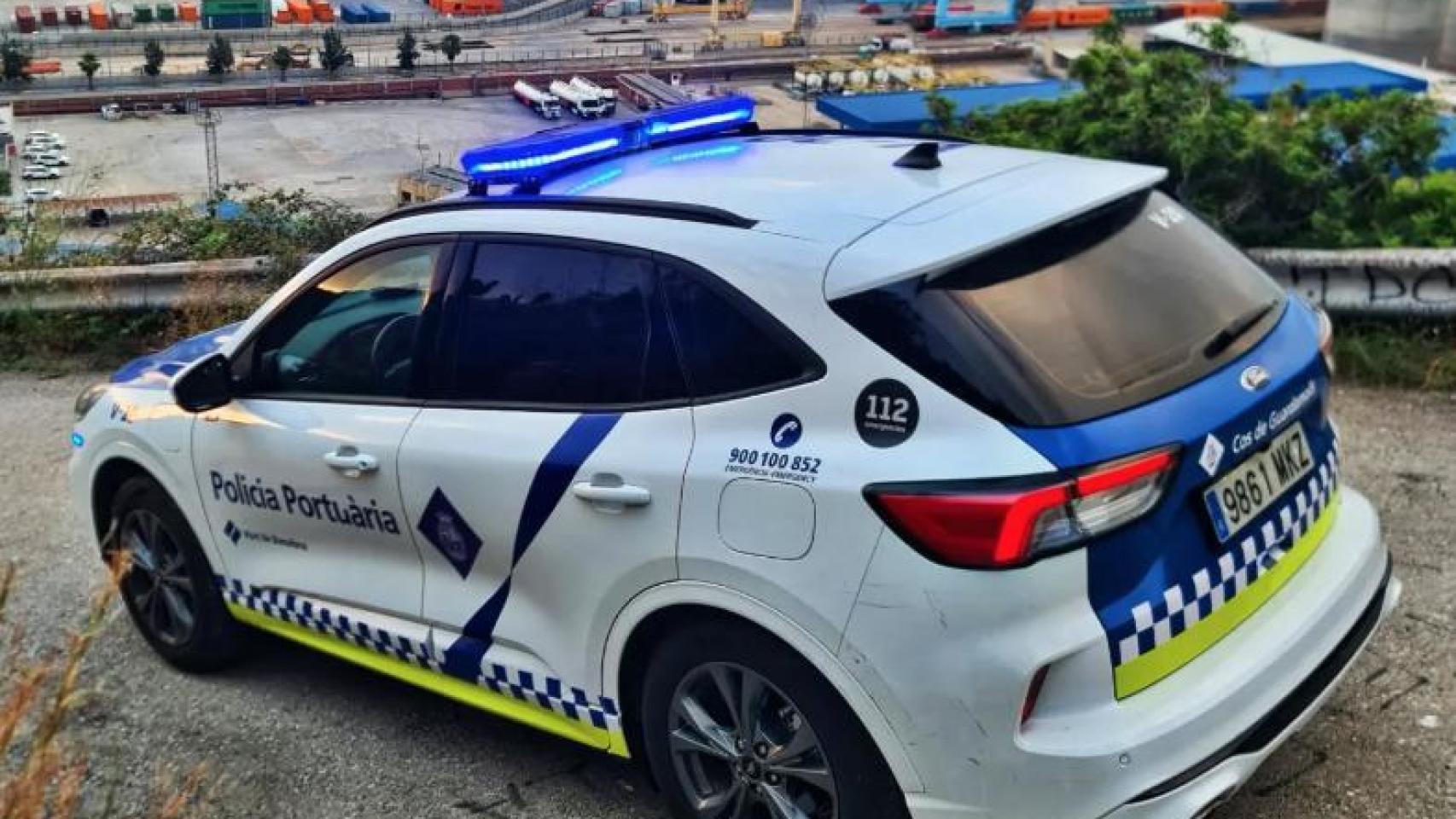 Un coche de la policía portuaria en una imagen de archivo