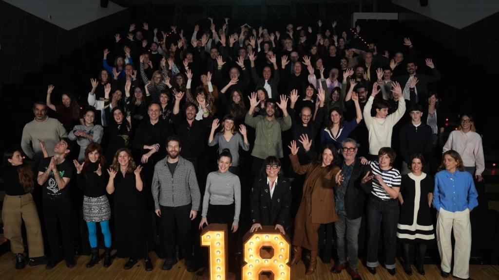 Foto de familia de los nominados a los 18 Premis Gaudí, a 20 de enero de 2026, en Barcelona
