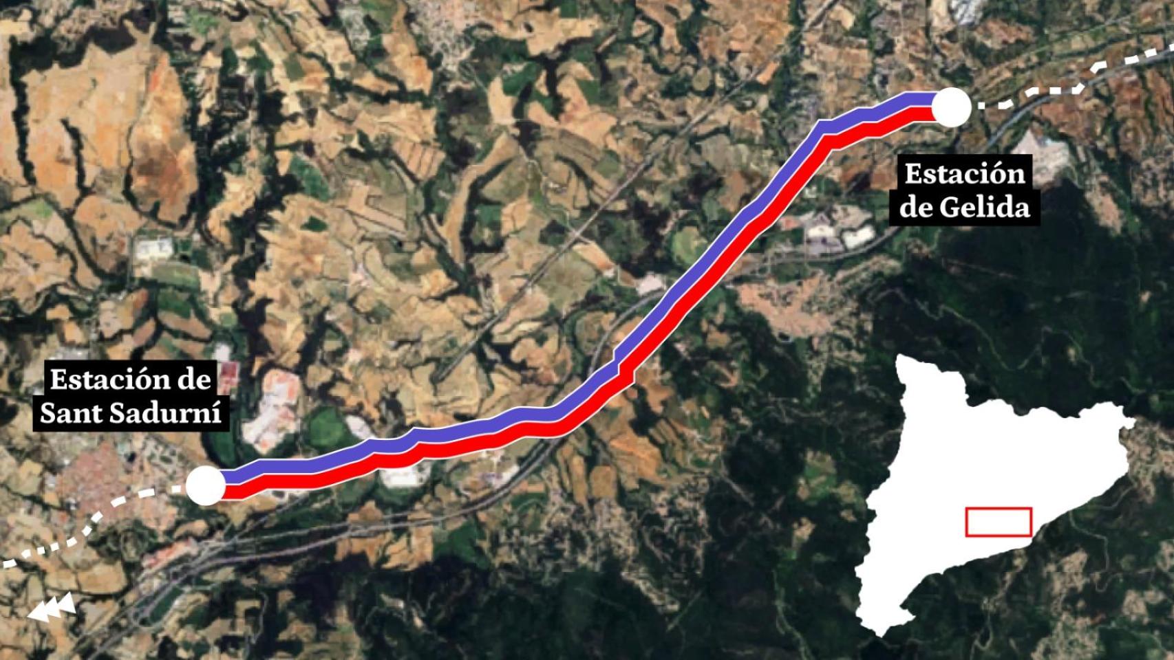 El tramo entre Sant Sadurní y Gelida, donde se ha producido el accidente