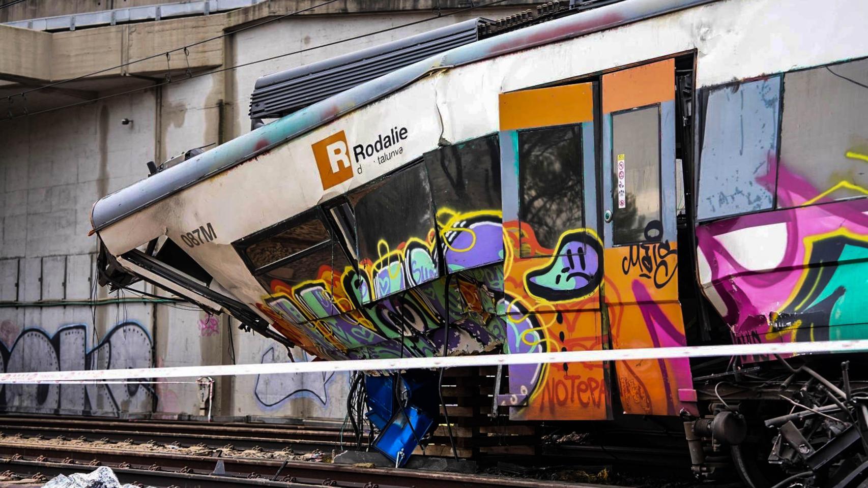 Tren descarrilado en Gelida