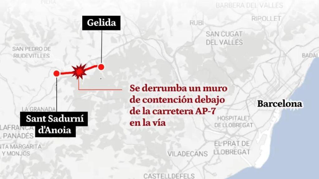 Infografía del accidente de la R4 en Gelida