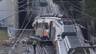 Tren de la R4 descarrilado en Gelida