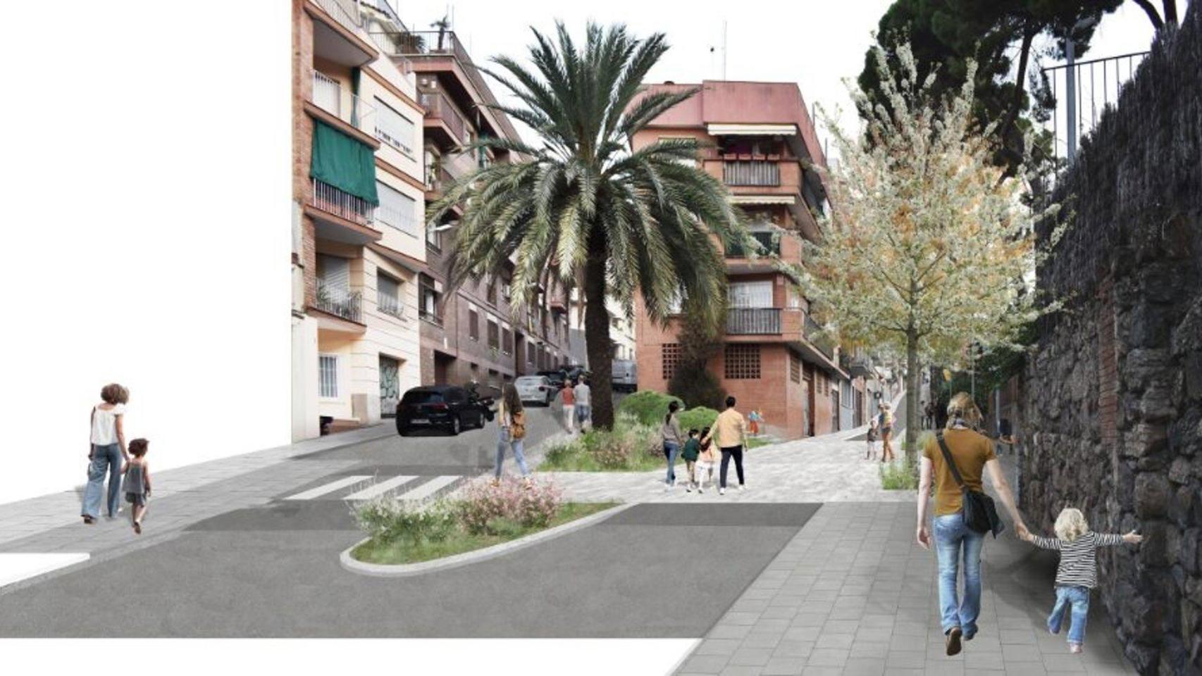 Imagen virtual de las obras en la calle Torrent del Remei de Barcelona