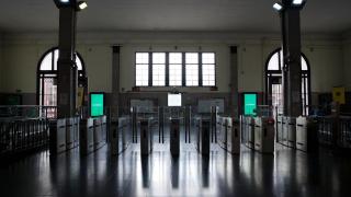 Estación de Rodalies vacía debido al paro