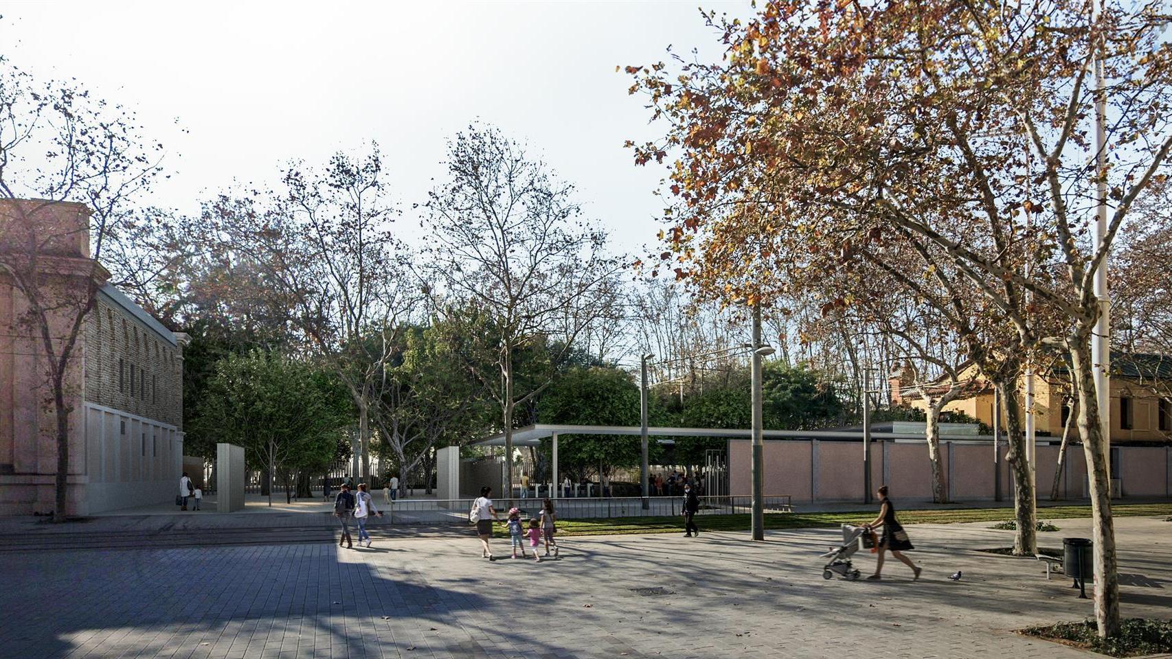 Render de la futura entrada que se abrirá en la calle Wellington y que consistirá en un paseo que atravesará el Zoo y el Parc de la Ciutadella