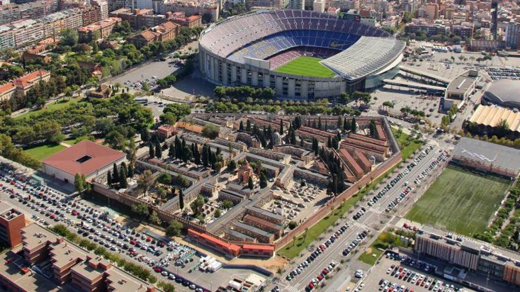 Vista aérea del Cementerio de Les Corts en una imagen de archivo
