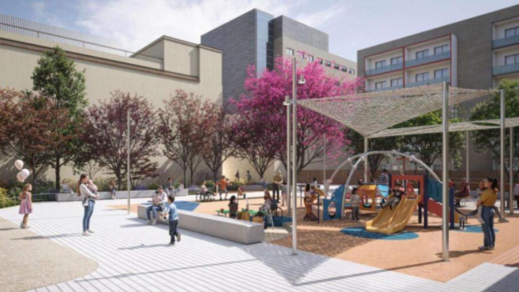Render del nuevo parque para niños a un paso de la Sagrada Família