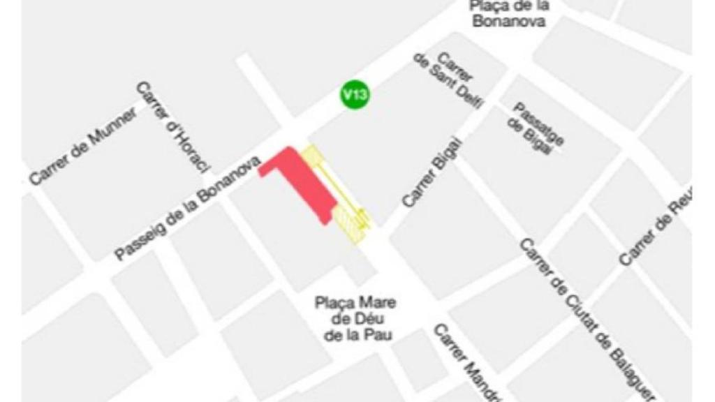 Mapa del carrer Mandri i els carrers propers