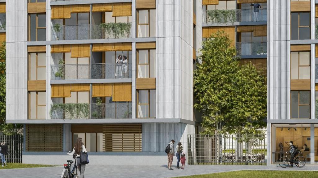 Render de la promoción de viviendas de protección oficial en el sector Siemens de Cornellà
