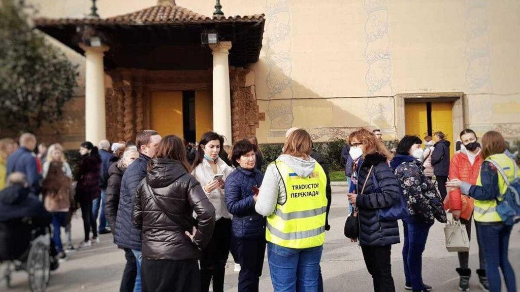 Espacio de ayuda a refugiados de Ucrania en Barcelona