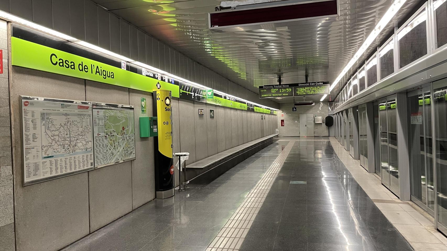 La estación de la Casa de l'Aigua de la L11 del metro de Barcelona