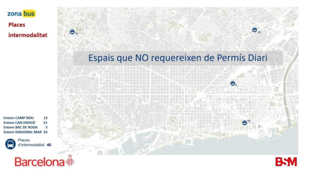 Espais de la 'Zonabus' que no necessitaran reserva prèvia