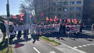 Concentración de los trabajadores del 112 en Barcelona