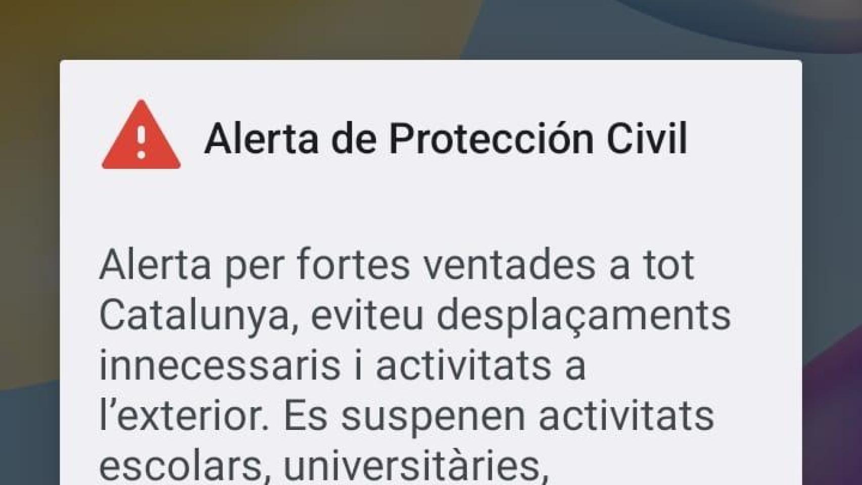 Alerta de Protección Civil por viento