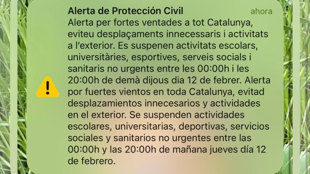 Alerta de Protección Civil por viento