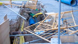 Destrozos por el paso de la borrasca Nils en el centro de Barcelona