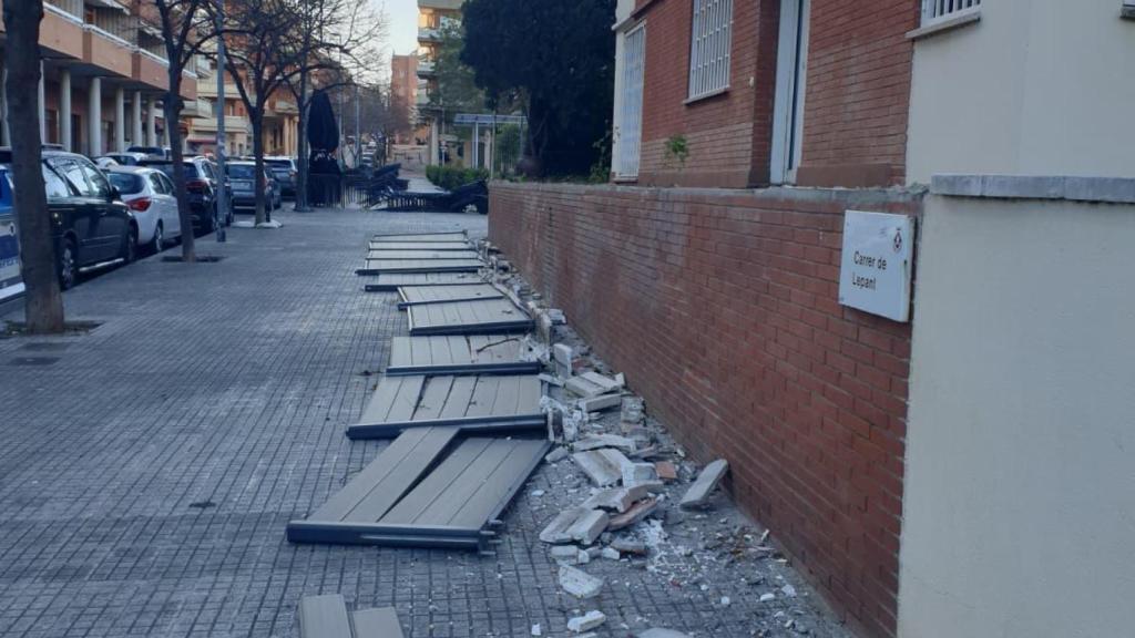 Desprendimientos durante el paso de la borrasca Nils en Sant Boi