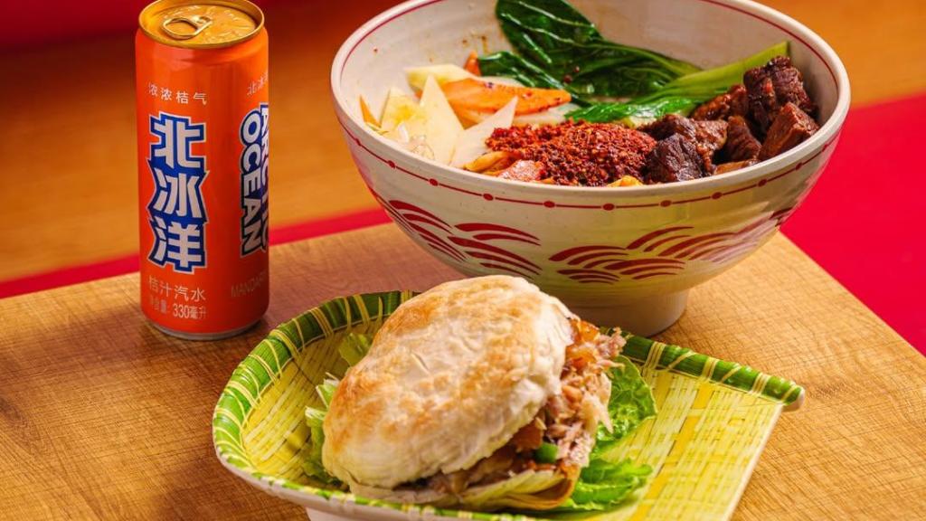 Un bocadillo 'Rou jia mo' del restaurante Wondmo