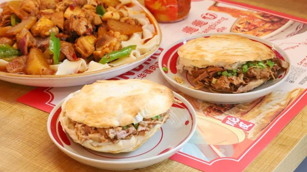 Un bocadillo 'Rou jia mo' del restaurante Wondmo