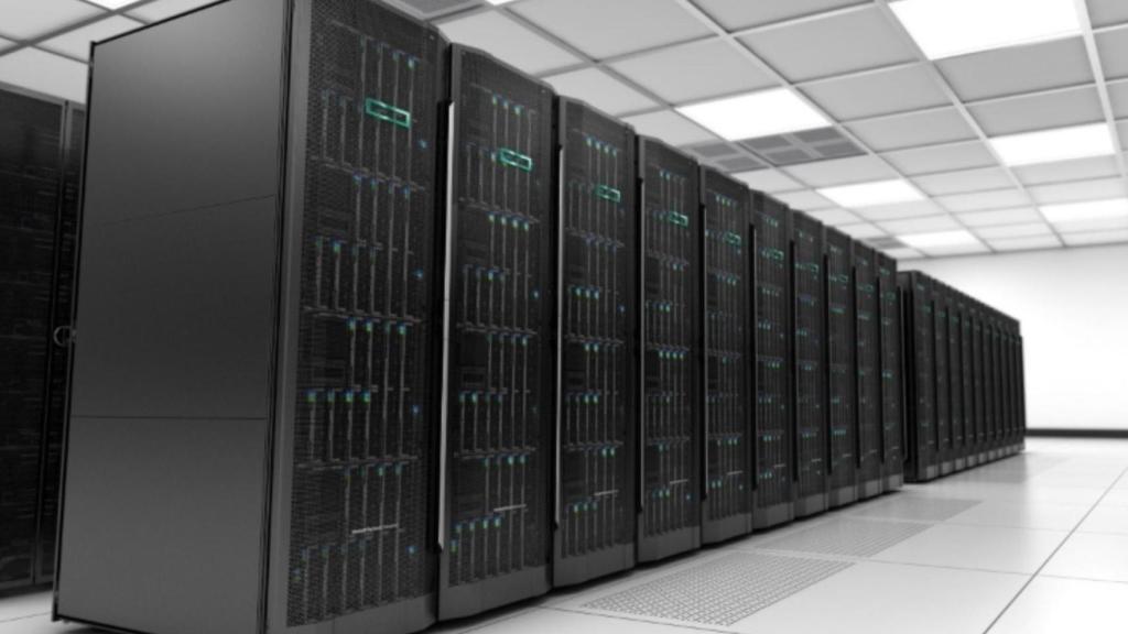 En centro de datos en una imagen de archivo