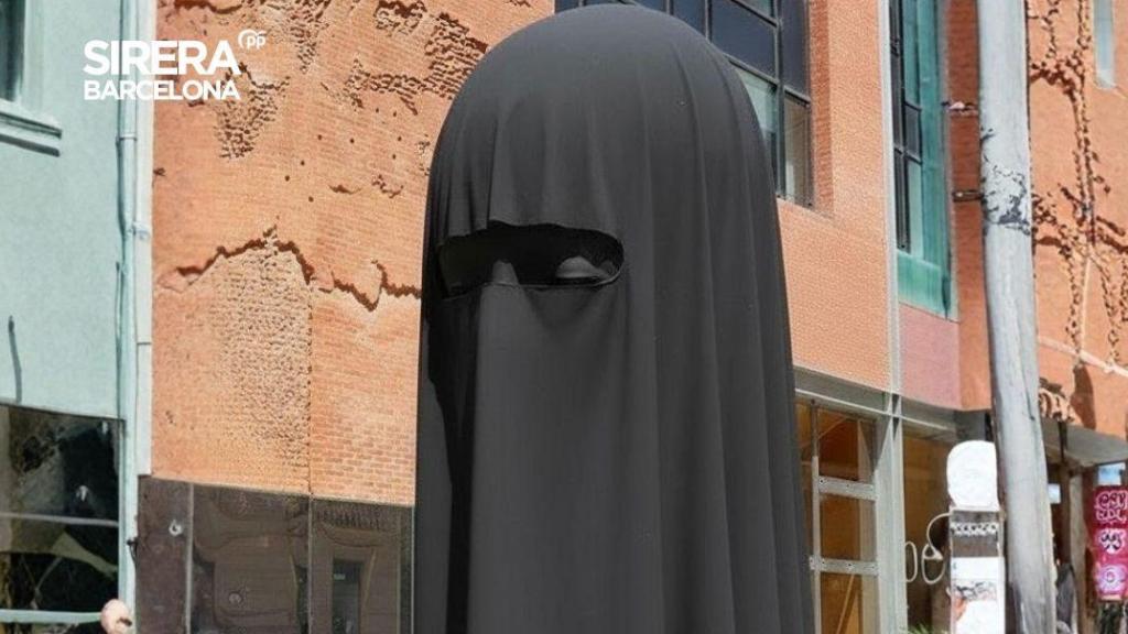 El PP de Barcelona cubre con burka cuatro estatuas de la ciudad mediante la IA