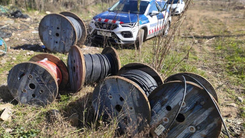 Bobinas de cobre durante la actuación policial