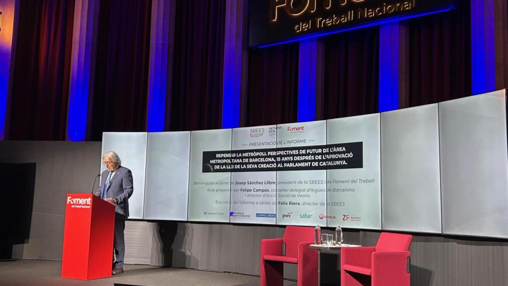 El president de Foment, Josep Sánchez Llibre, a l'auditori de la patronal