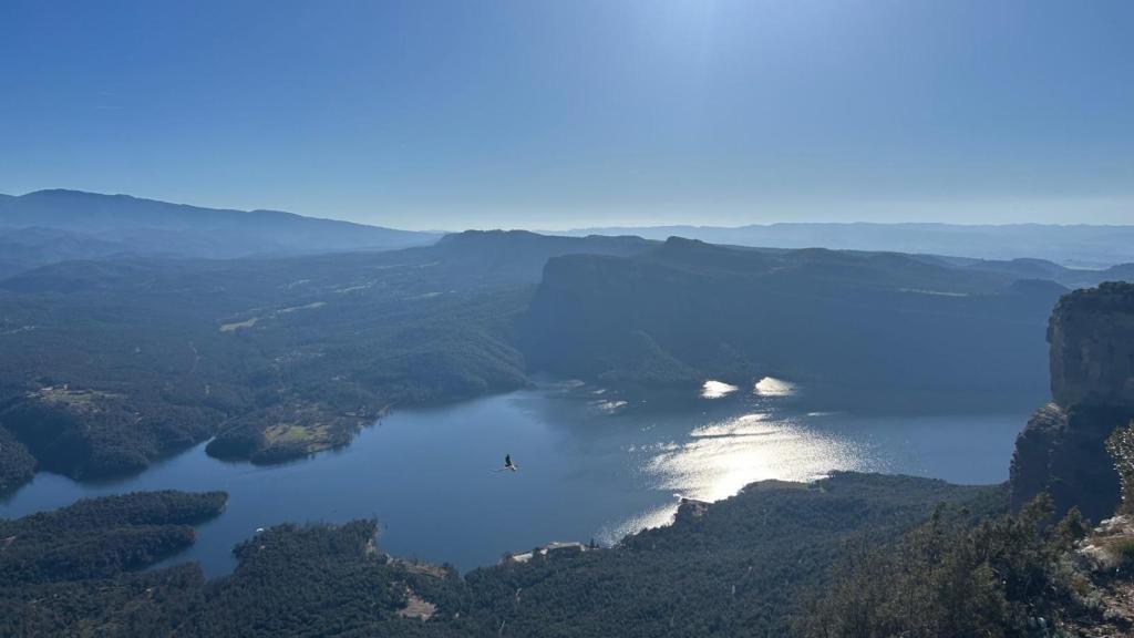 El pantà de Sau en una imatge d'aquest dissabte, 21 de febrer de 2026