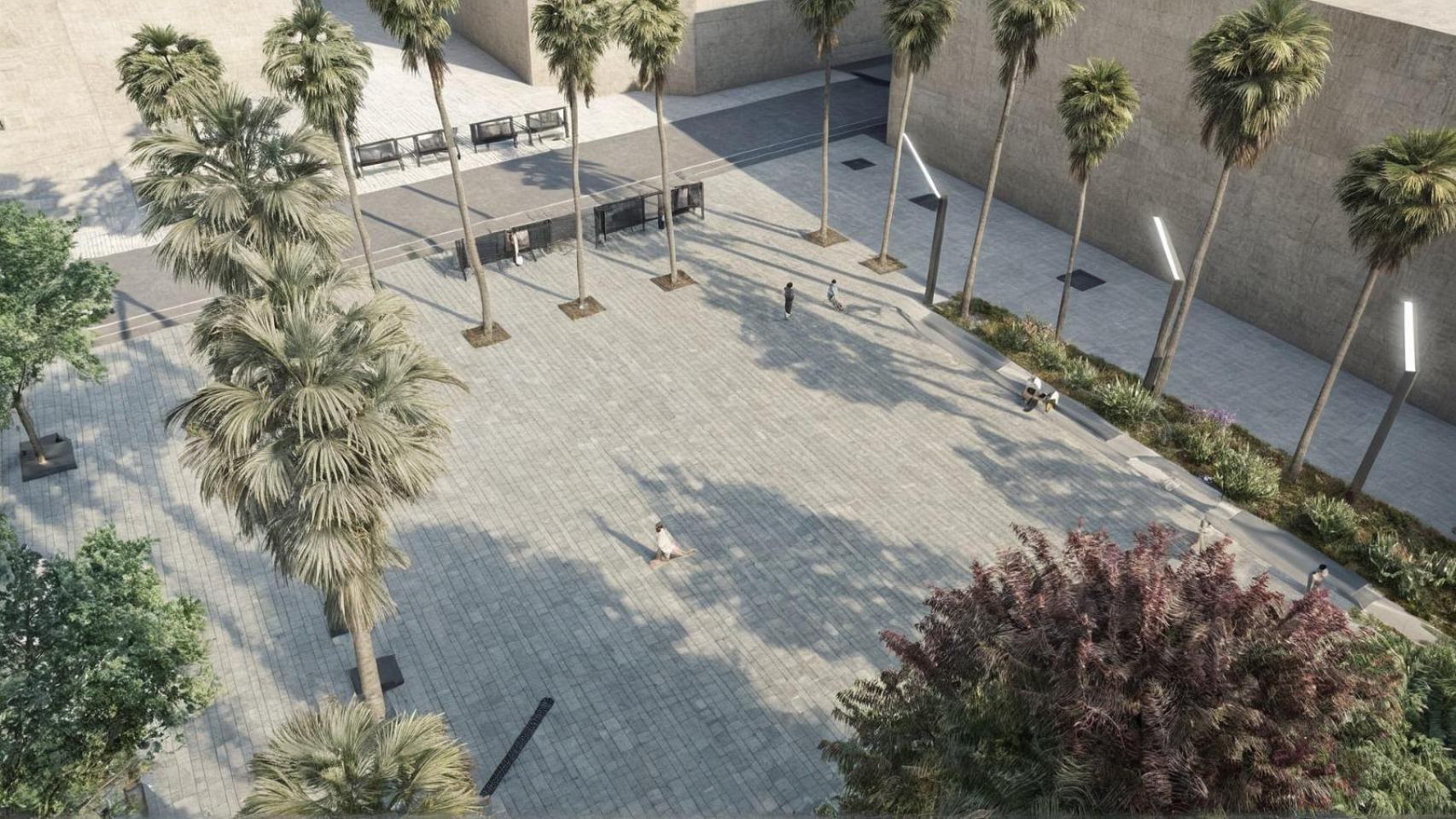 Render de la futura plaza de la Estación de Castelldefels