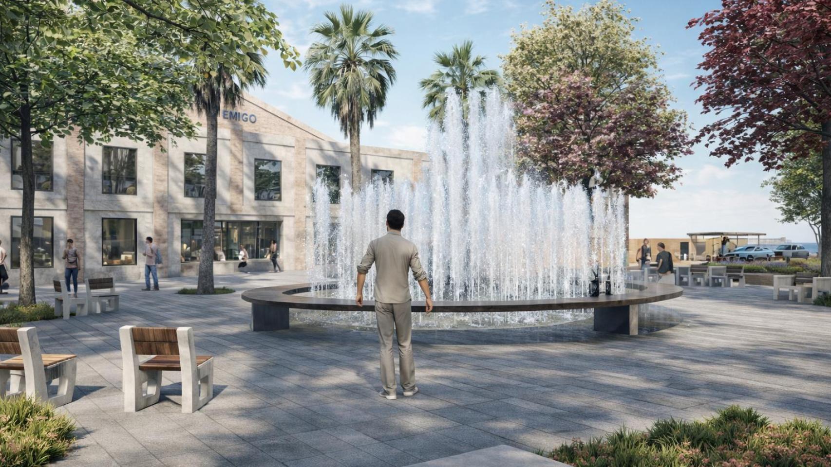 Render de la futura plaza de la Estación de Castelldefels