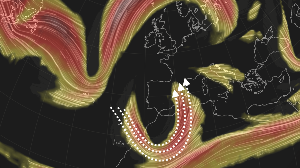 Mapa de previsión del Jet Stream