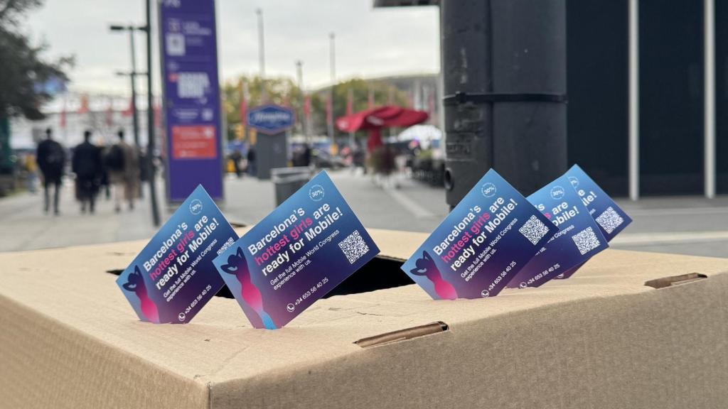 Flayers de la contra campaña de prostitución en el MWC