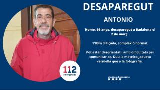 Antonio el hombre desaparecido en Badalona