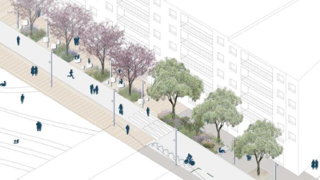 Render del carrer Mossèn Amadeu Oller de Barcelona