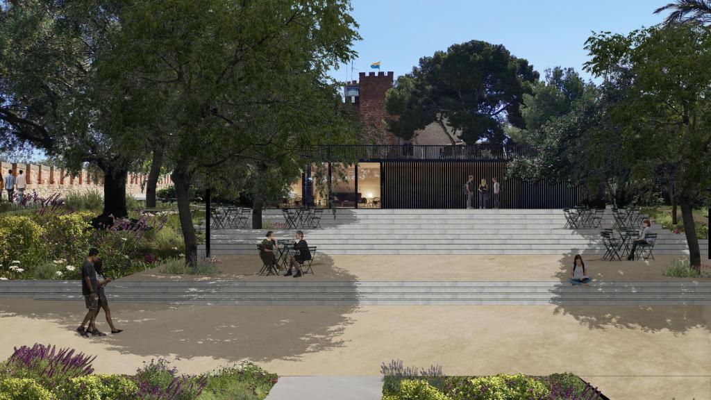 Render de la futura terrassa als jardins del Castell
