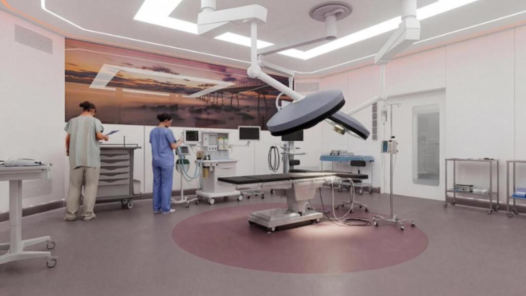 Render d'un quiròfan del futur Hospital Municipal de Badalona