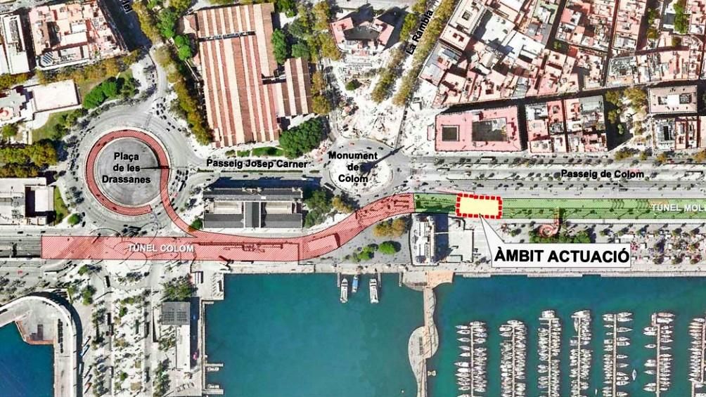 Àmbit en què es realitzaran les obres a la ronda Litoral