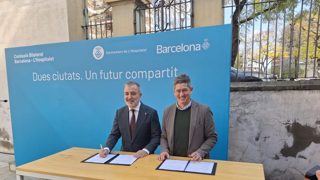 Los alcaldes de Barcelona y L'Hospitalet, Jaume Collboni y David Quirós