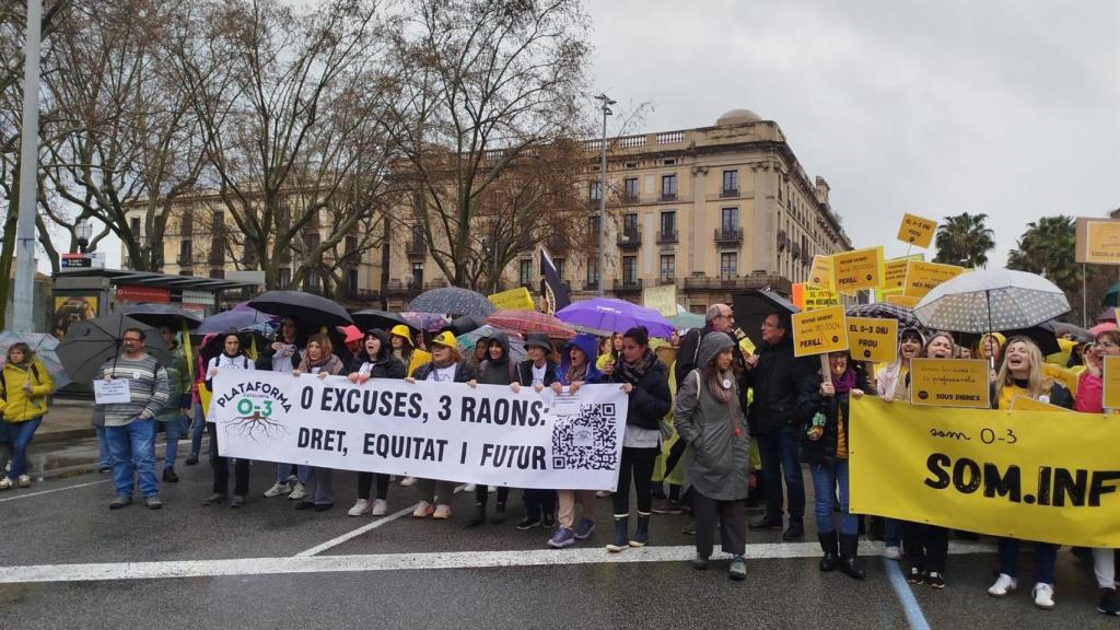 Manifestantes por la mejora de las condiciones en el ciclo educativo 0-3