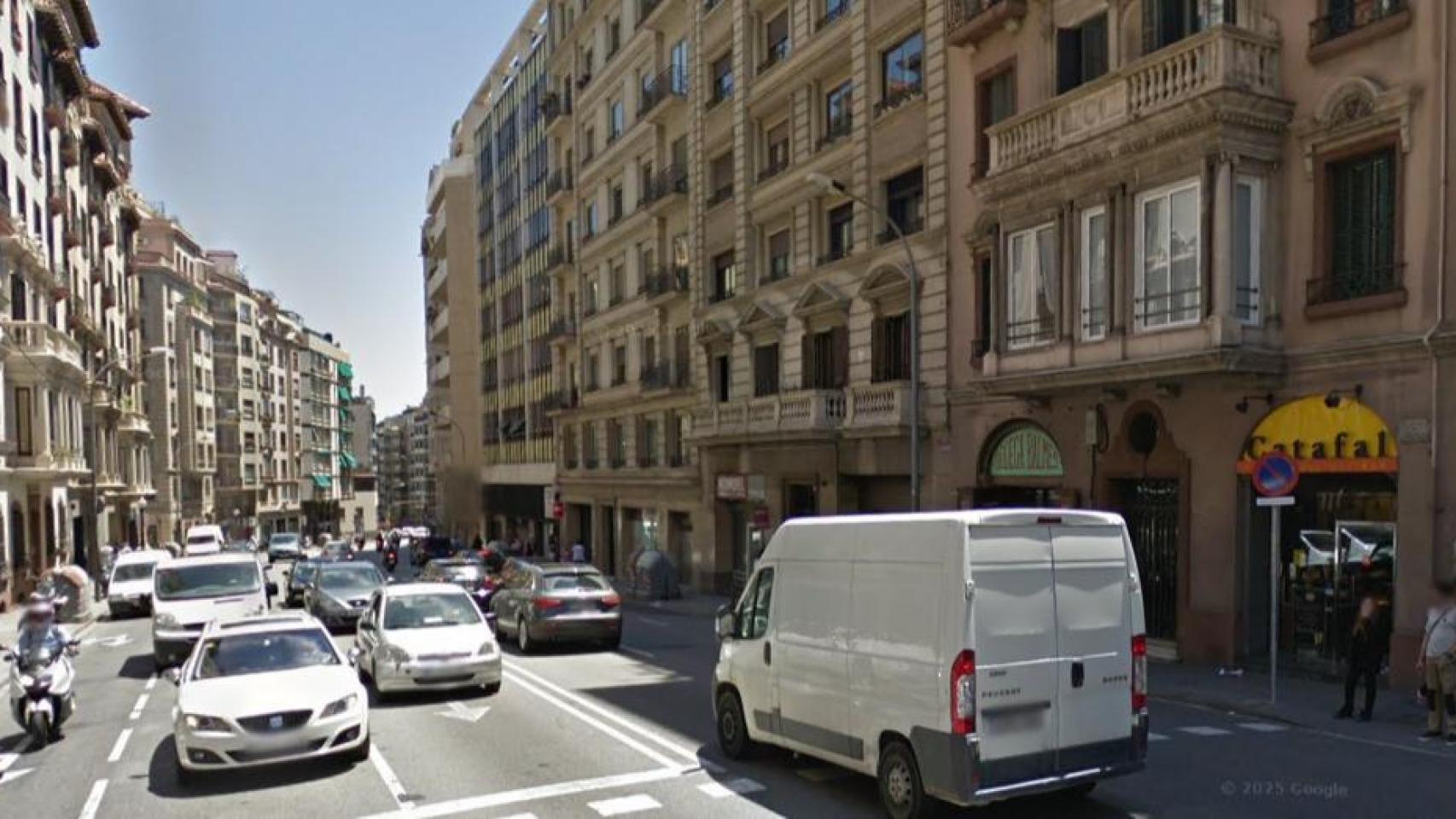 La calle Balmes de Barcelona a la altura de la ronda General Mitre