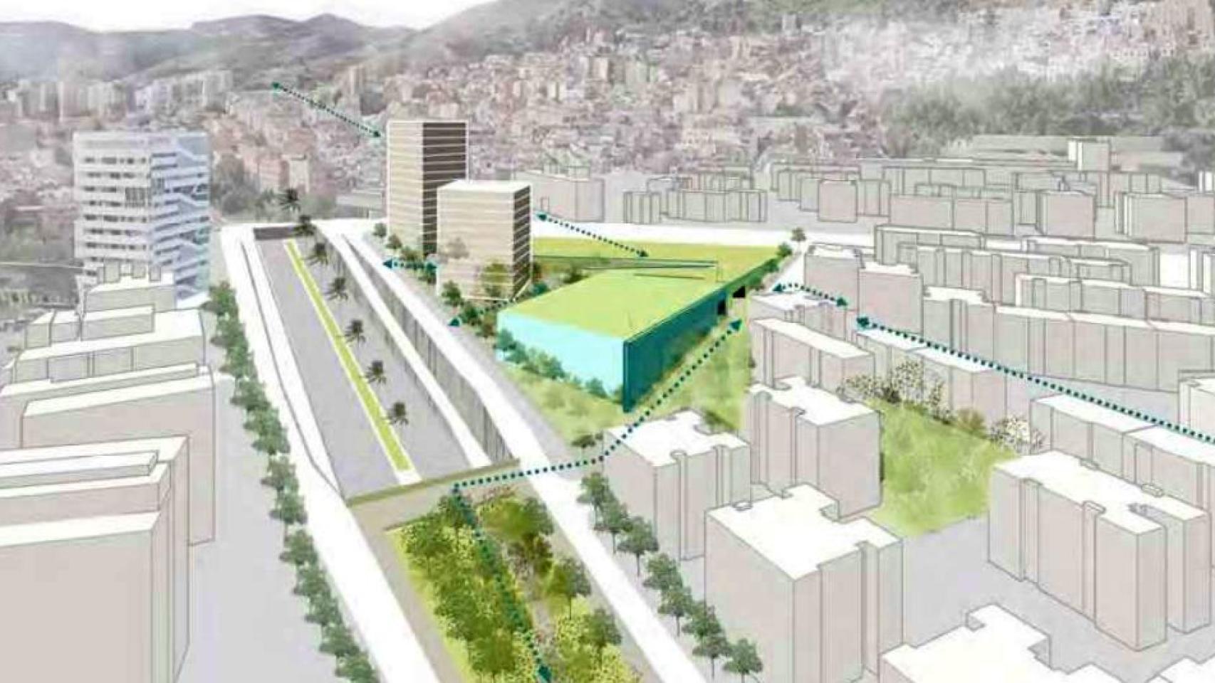 Render del futuro 'triángulo de Aiguablava'