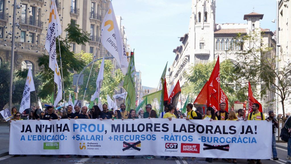 Manifestació de professors aquest dilluns, 16 de març