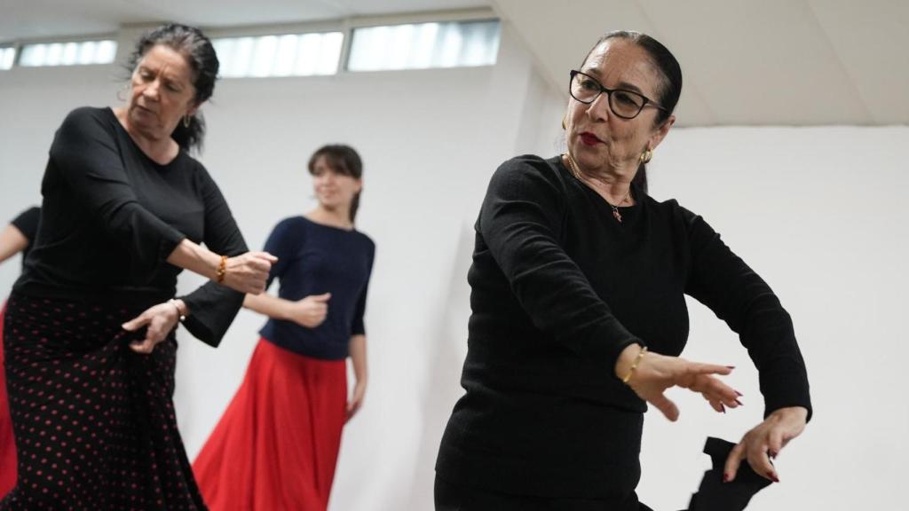 La Tani durante una clase de flamenco