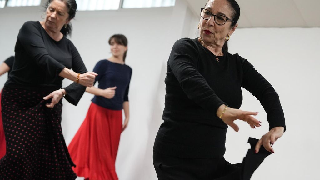 La Tani durant una classe de flamenc