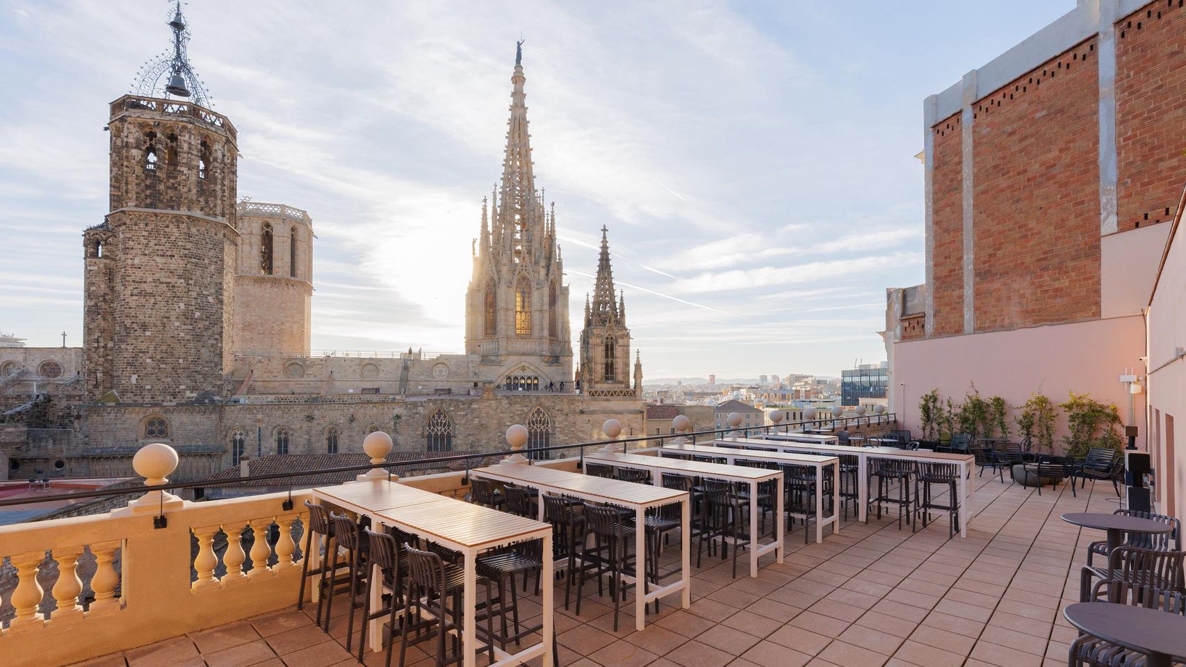 La terraza del edificio Casal del Metge de Barcelona