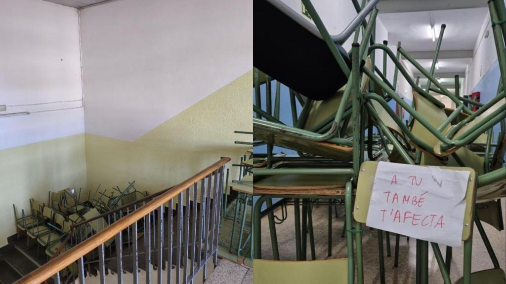 Barricadas levantadas en escuelas de Sabadell