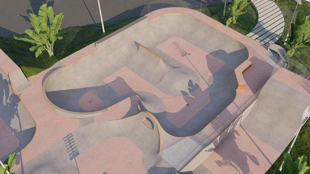 Render del futuro skatepark de Castelldefels tras la ampliación